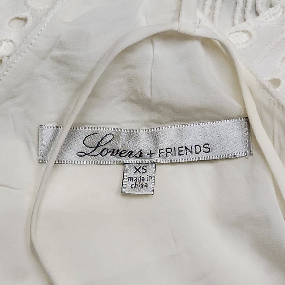 Lovers + Friends Scallop White Eyelet Broderie Tank Top Size XS - Picture 7 of 11